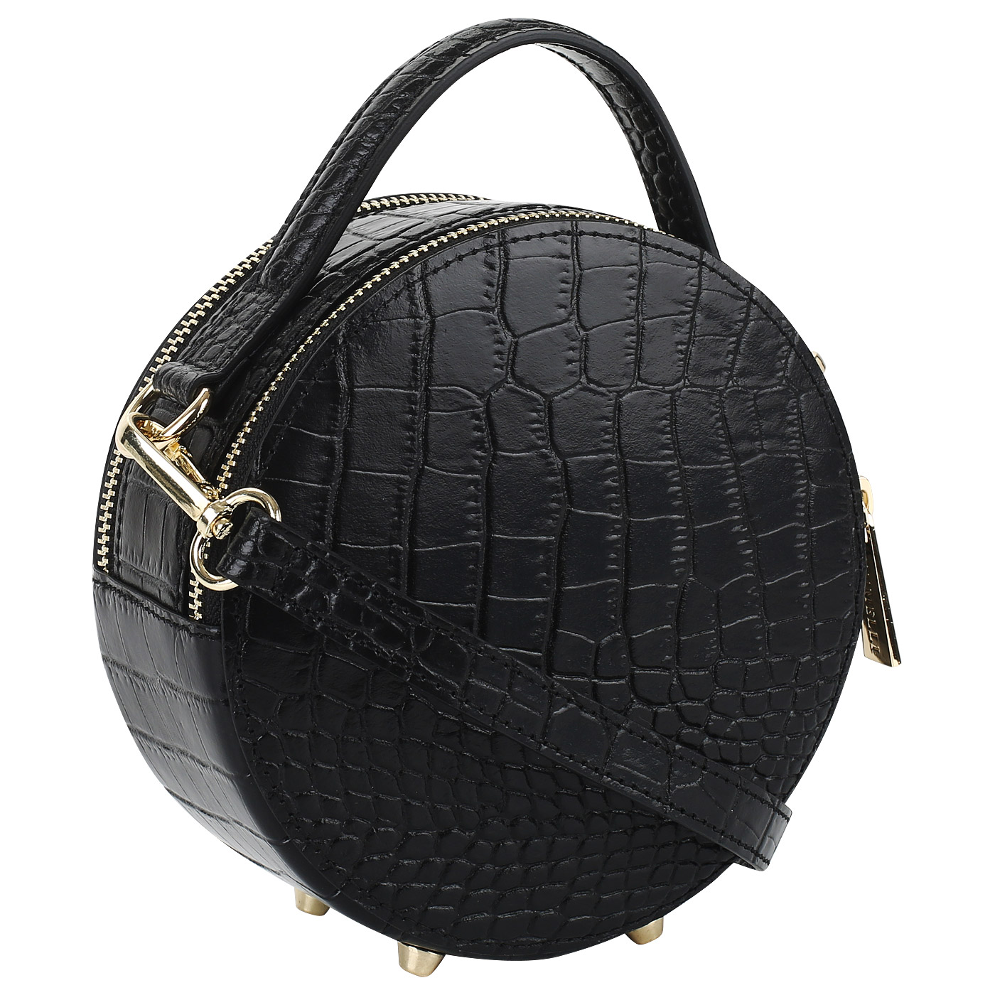 Кожаная сумочка с отделкой под крокодила Piumelli Dubai