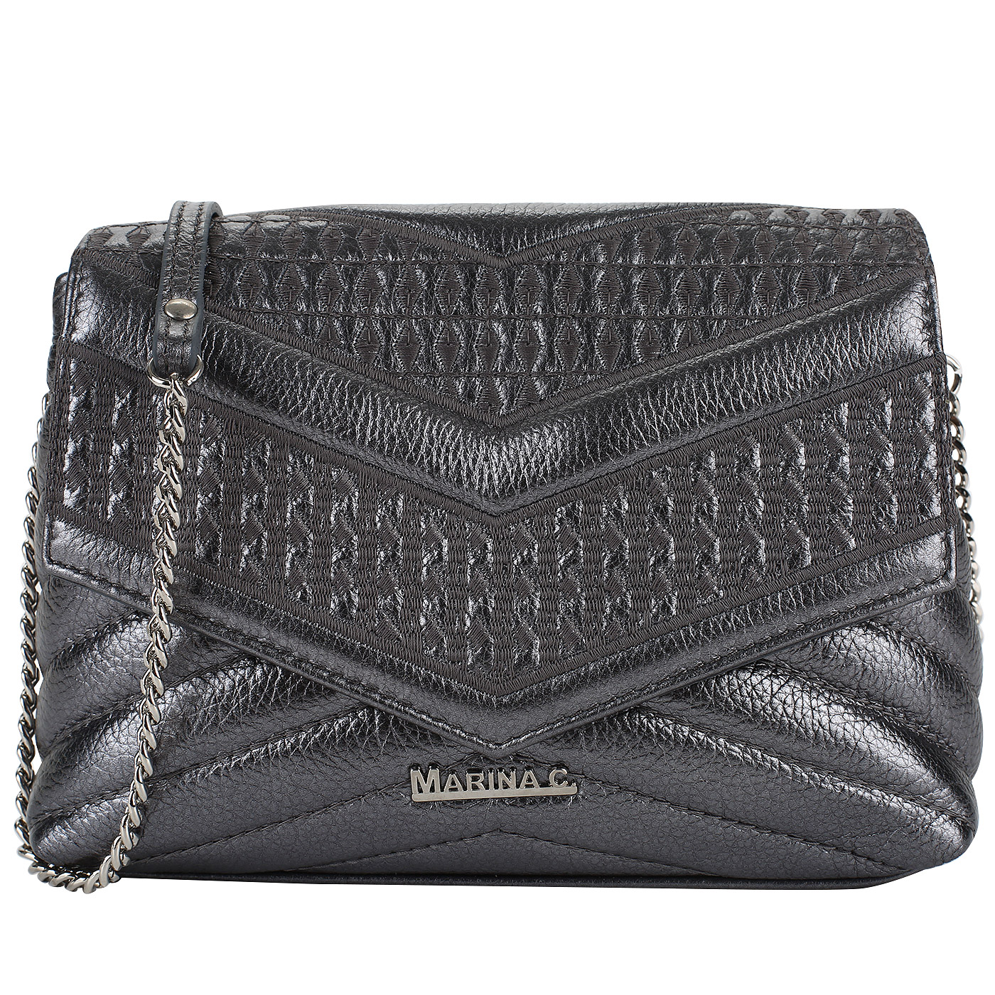 Marina Creazioni Кожаная сумочка с откидным клапаном