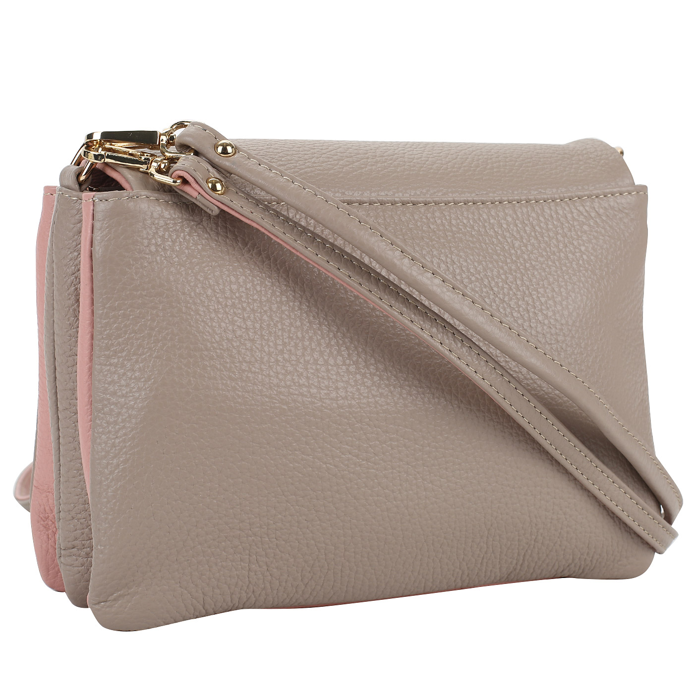 Сумка из серо-коричневой кожи Bruno Rossi 