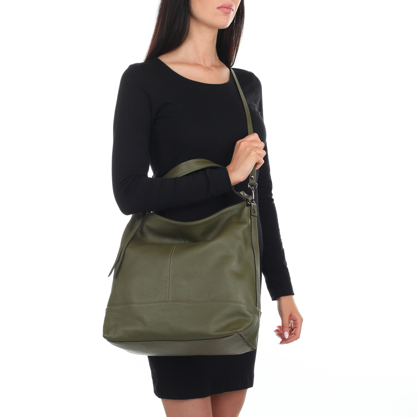 Мягкая кожаная сумка с ремешком Ripani Dracena