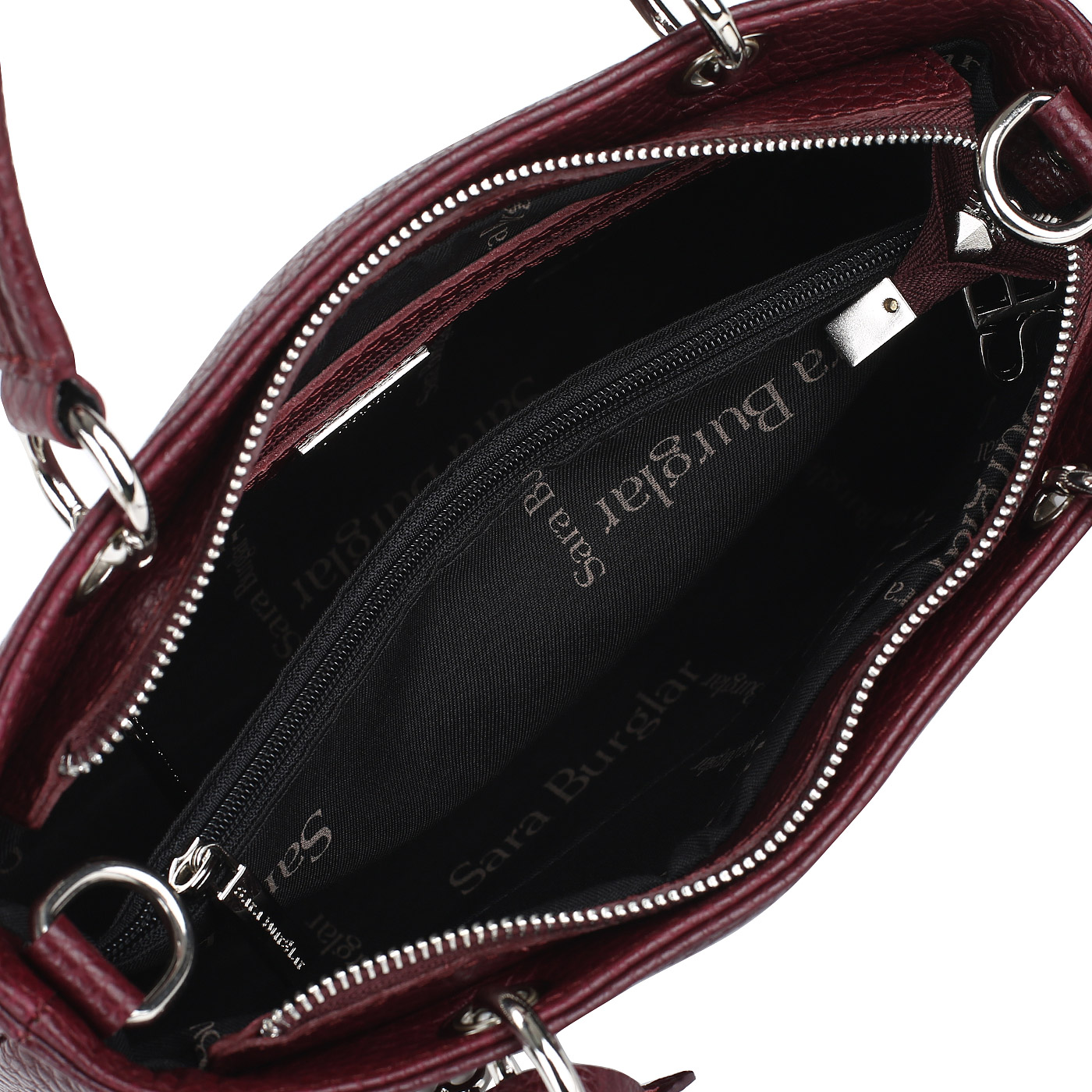 Бордовая кожаная сумка Sara Burglar Cherie Qerida