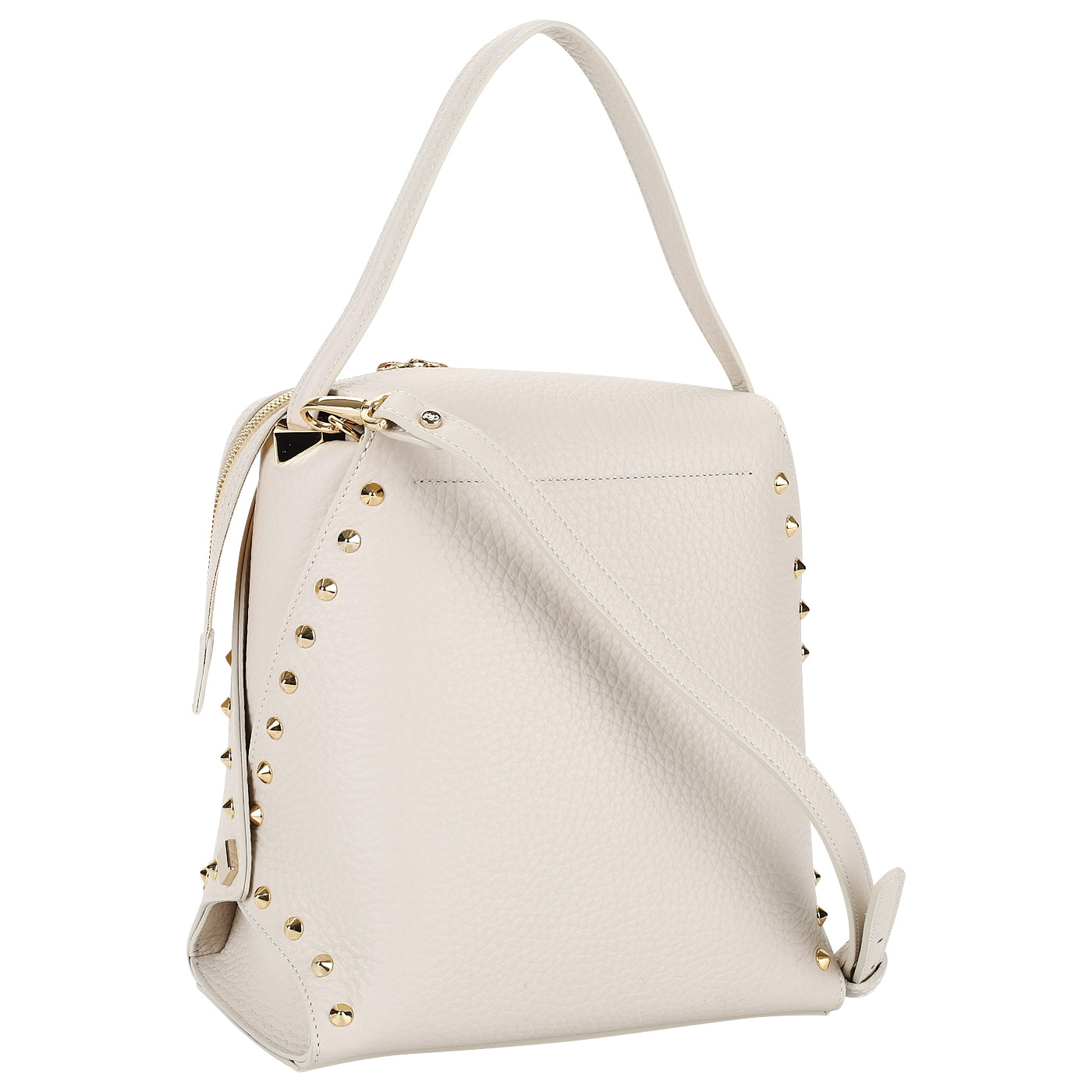 Женская кожаная сумка с клепками Carlo Salvatelli Barone