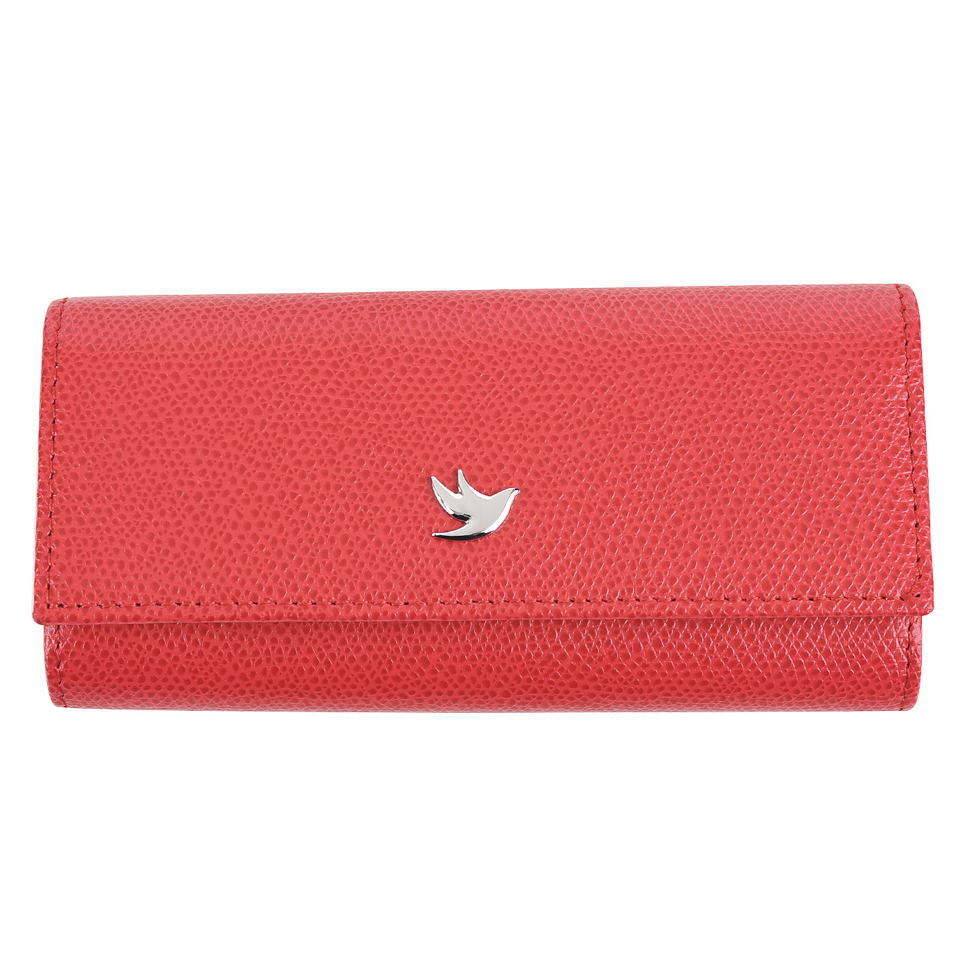 Aurelli Красная кожаная ключница на кнопке