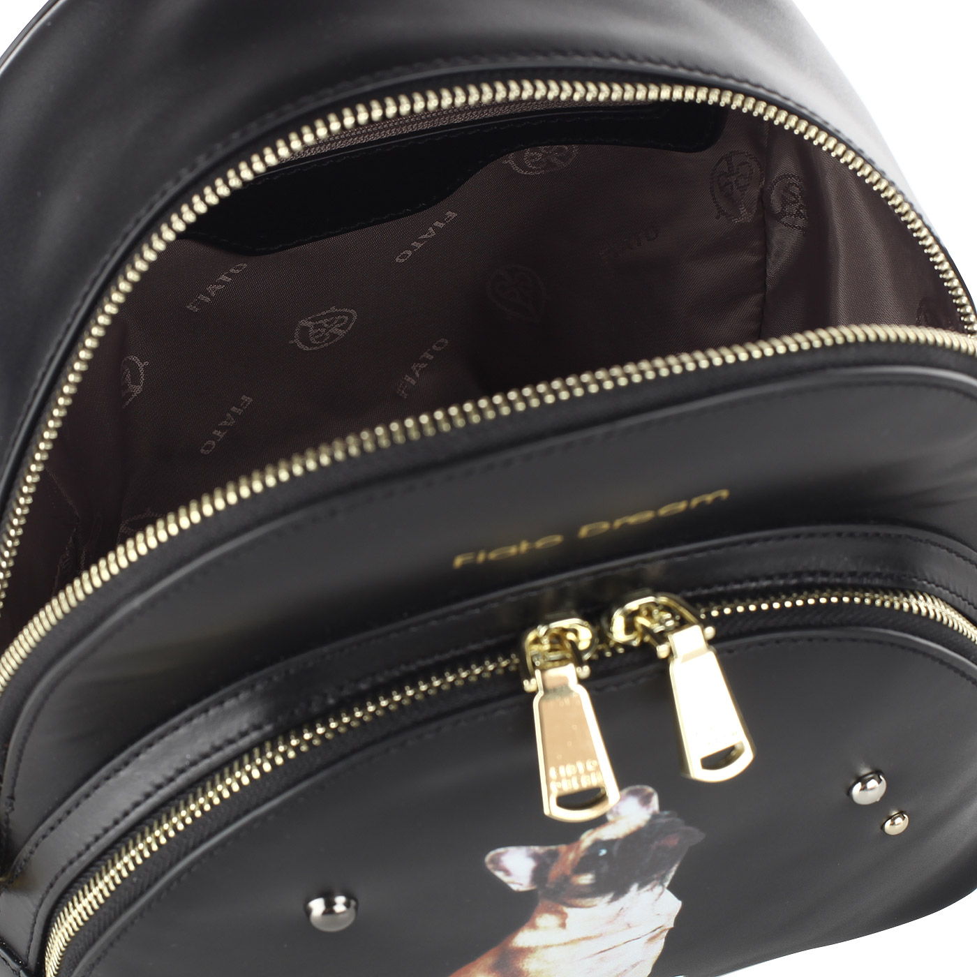 Кожаный рюкзак с принтом Fiato Dream 