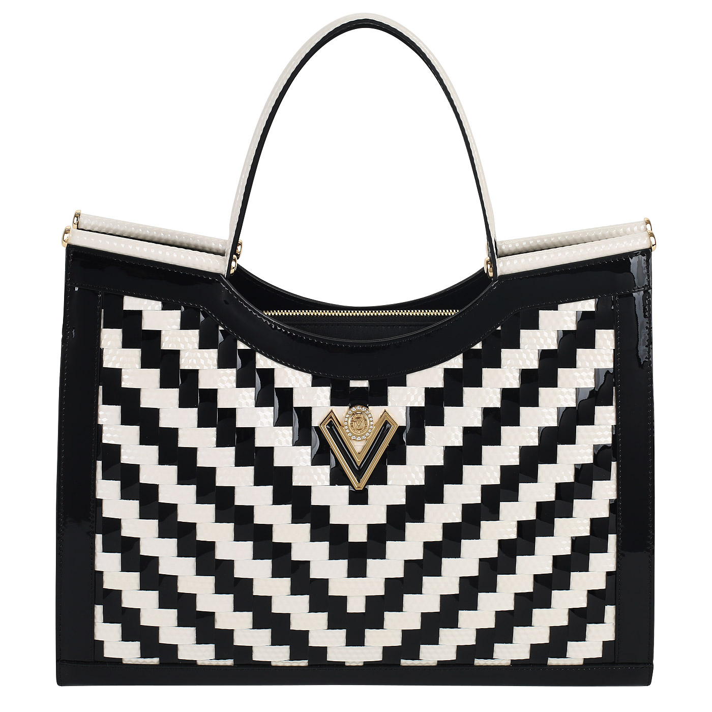 Valentino Orlandi Лакированная сумка с плетением