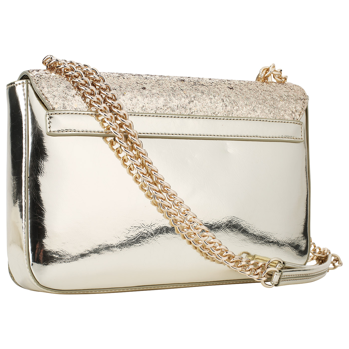 Золотистая женская сумочка Love Moschino Sparkling