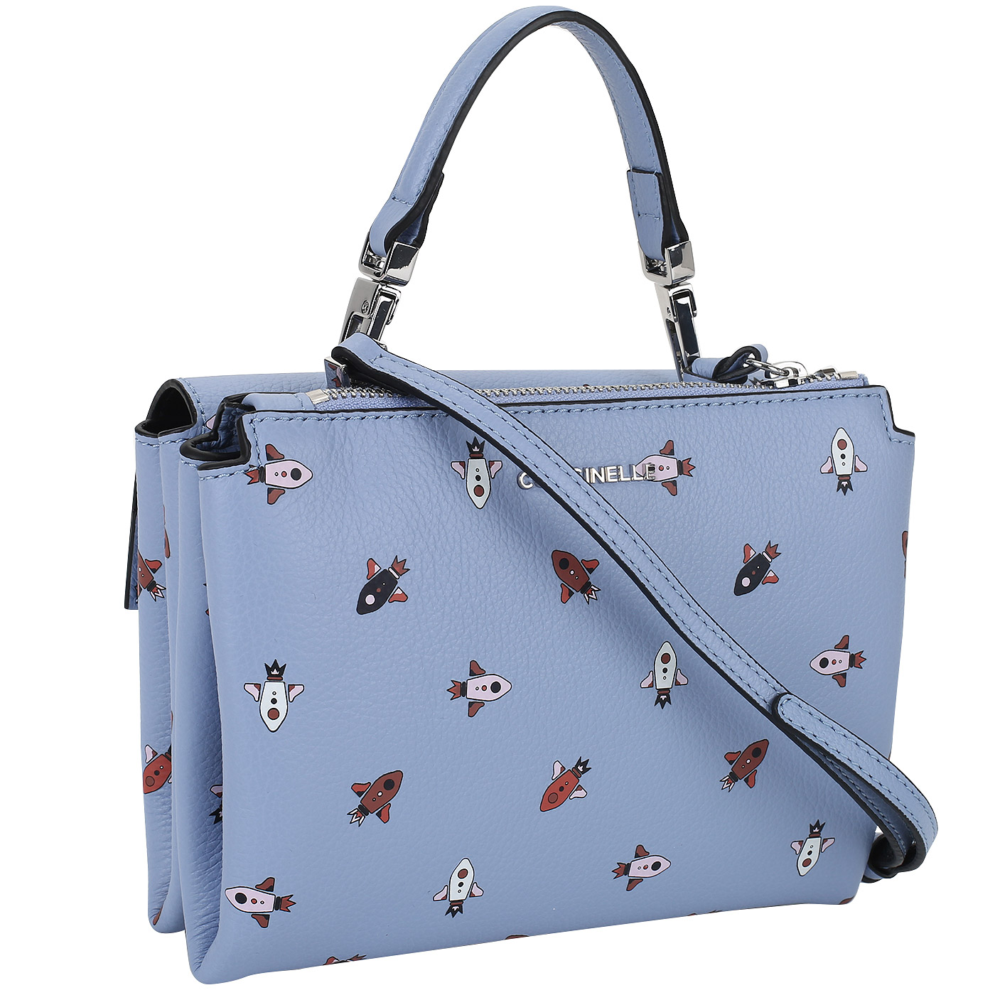 Кожаная сумочка с принтом Coccinelle Arlettis Razzo print