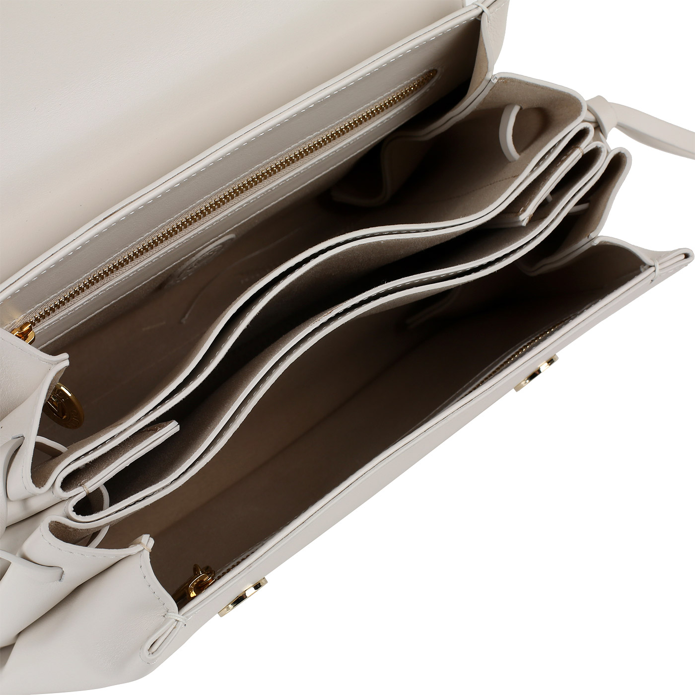 Кремовая кожаная сумка Valentino Orlandi Sveva