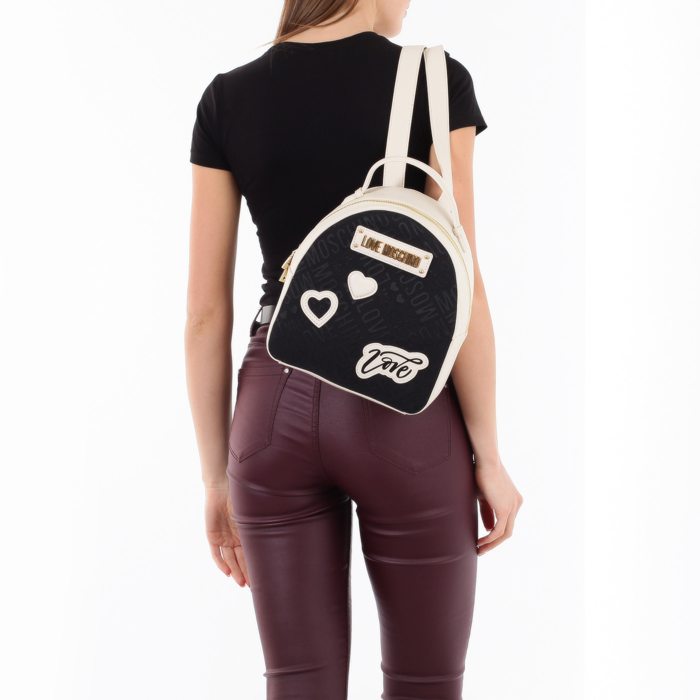 Рюкзак с логотипом бренда Love Moschino Patches Jacquard