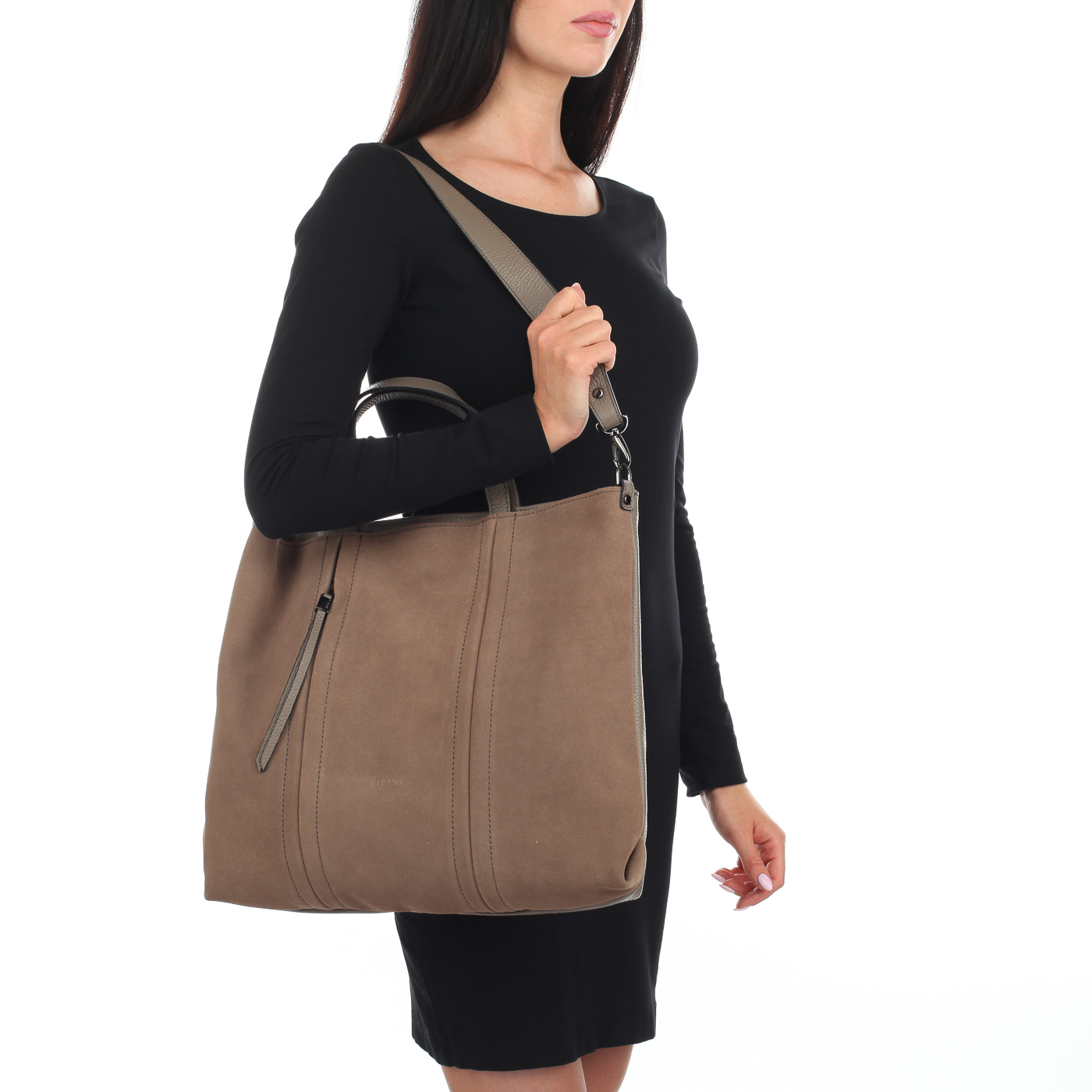 Вместительная сумка из кожи и замши Ripani Clivia