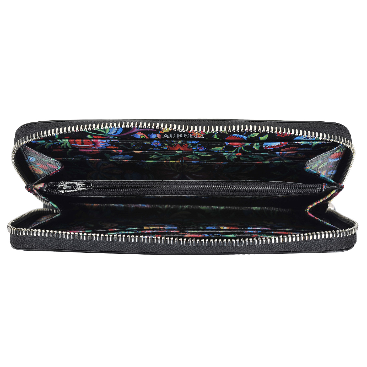 Кожаное портмоне на молнии Aurelli Alma fiore