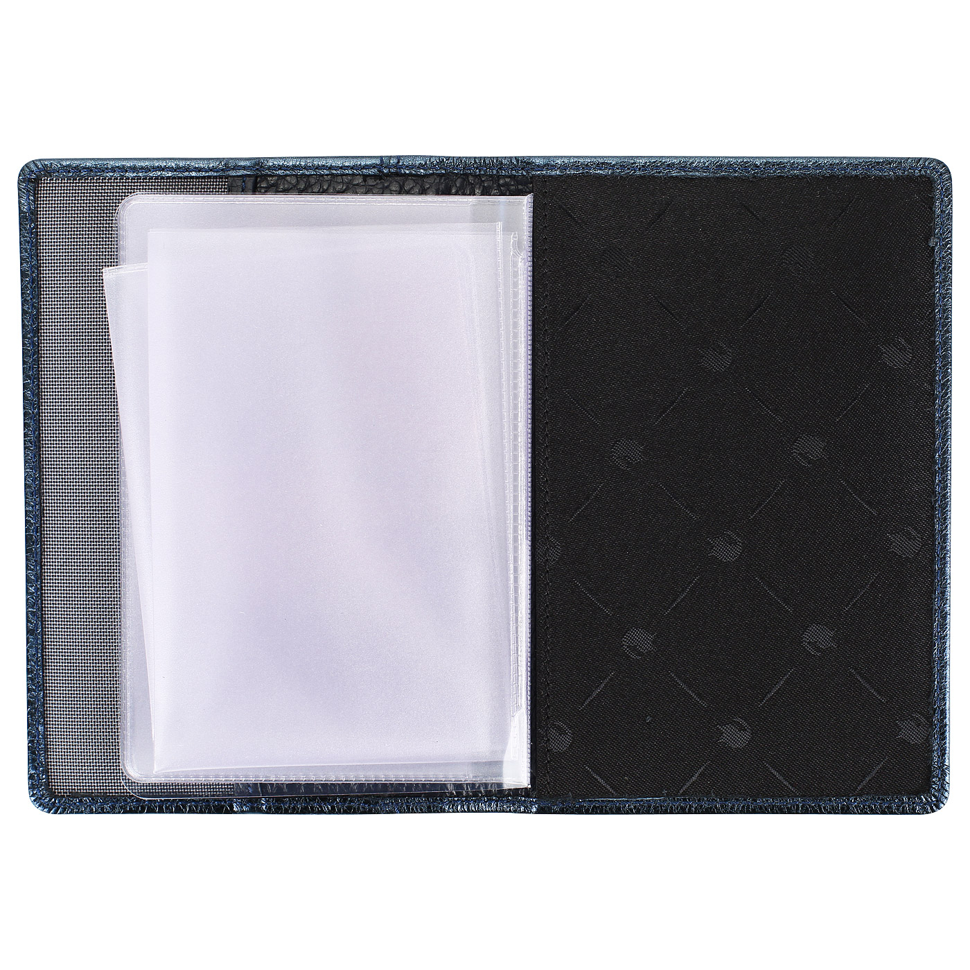 Синяя обложка для автодокументов из кожи Chatte Aurora shine