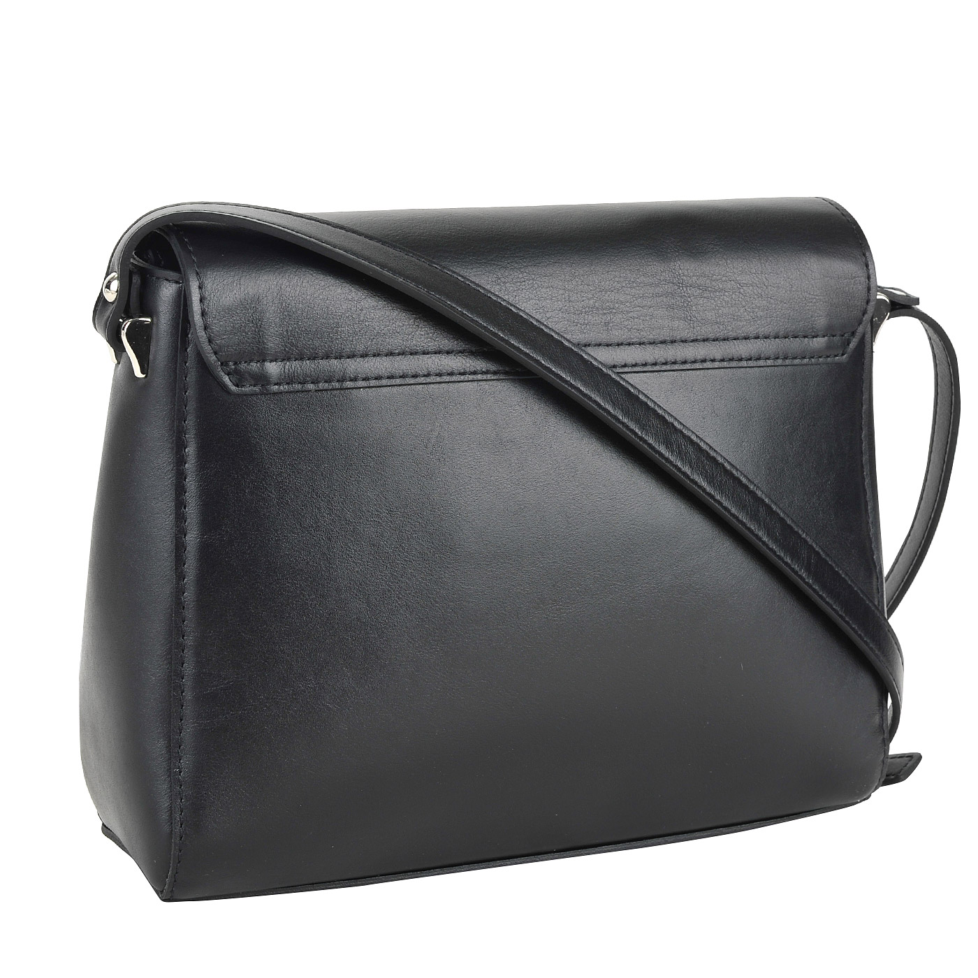 Черная кожаная сумка с откидным клапаном Chatte 