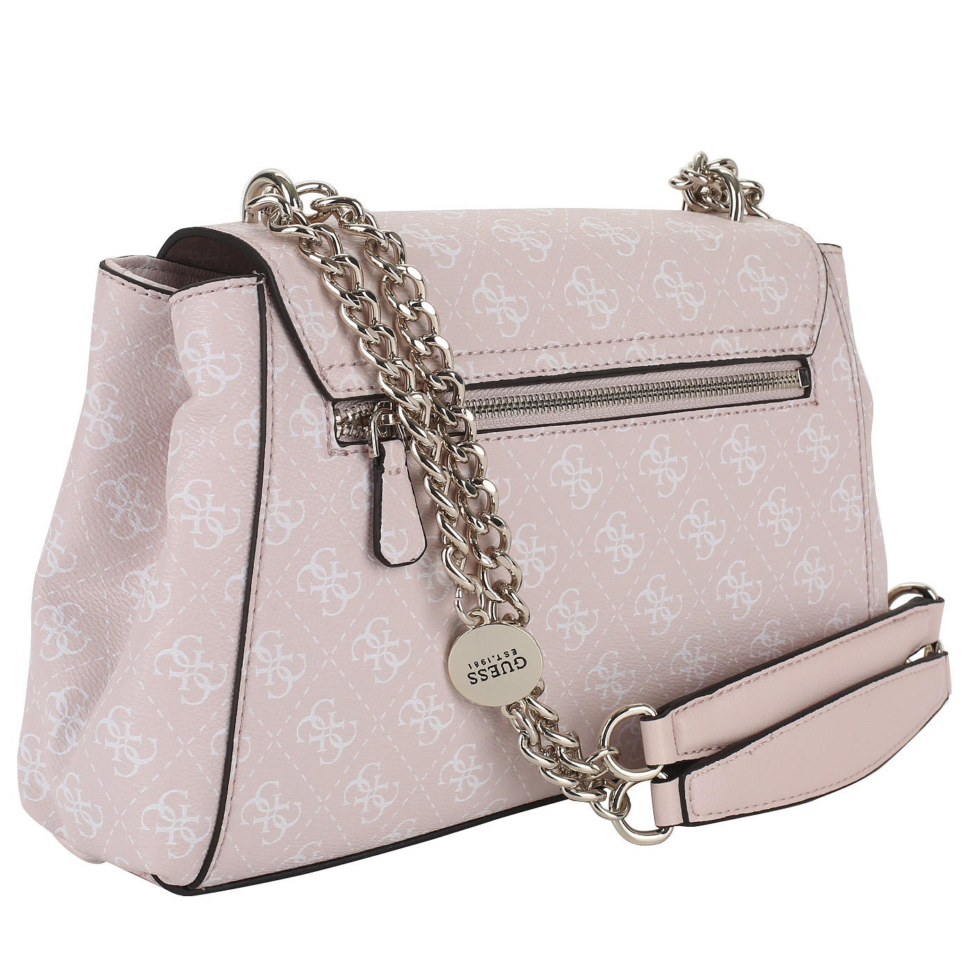 Розовая сумка с откидным клапаном Guess Lorenna
