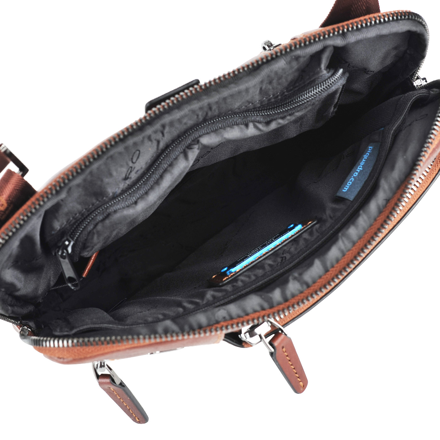 Мужская кожаная сумка через плечо Piquadro Black square