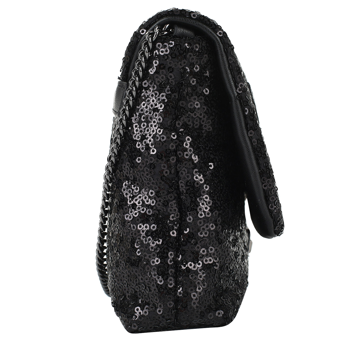 Черная сумка на цепочке Love Moschino Love Sequins