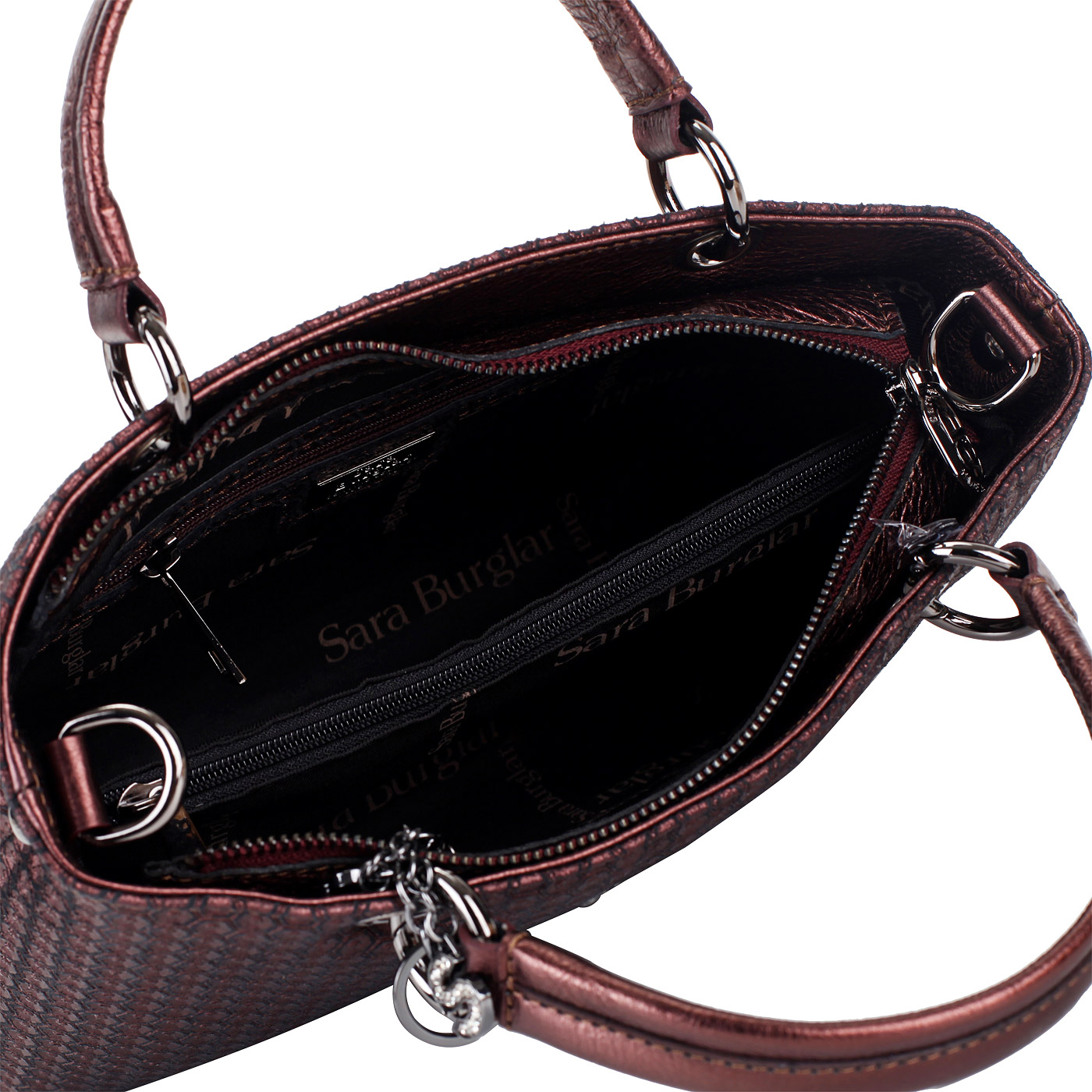 Кожаная сумка с тиснением Sara Burglar Cherie Cometa