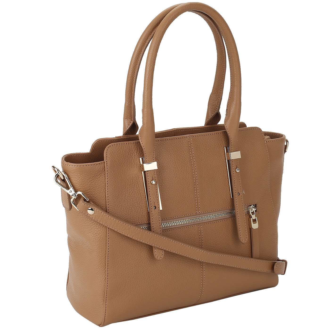 Кожаная сумка-трапеция Aurelli 