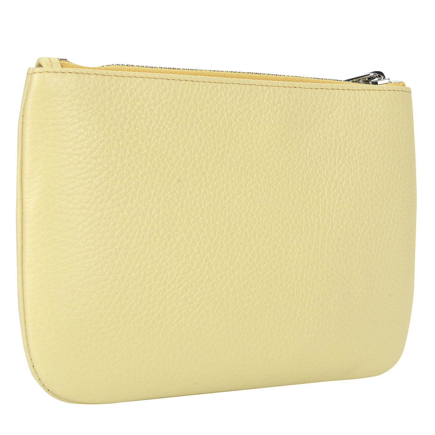 Женская кожаная косметичка желтого цвета Aurelli 
