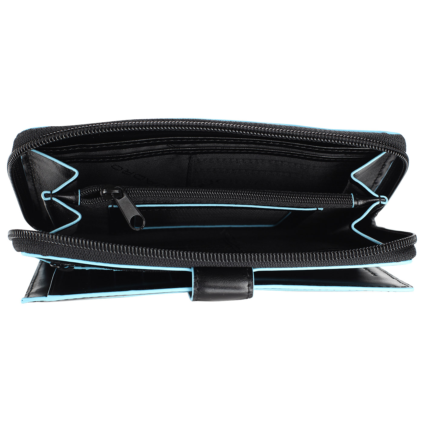 Вместительное портмоне из черной кожи Piquadro Blue square