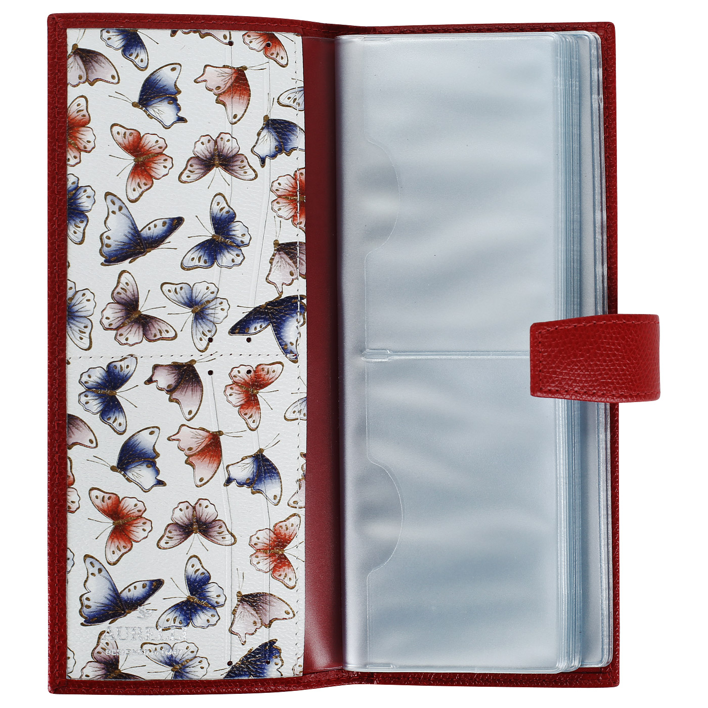 Кожаная визитница на кнопке Aurelli Alma fantasia