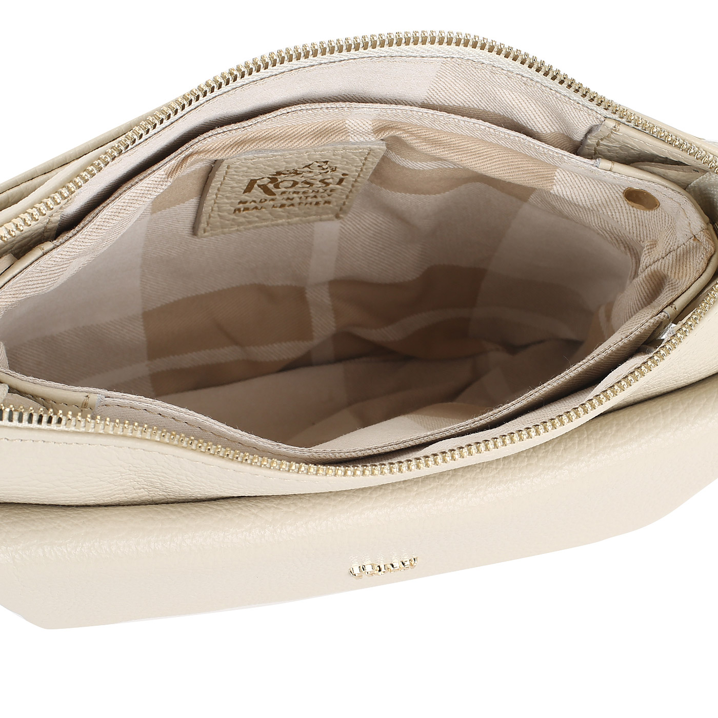 Кремовая сумочка из кожи Bruno Rossi 