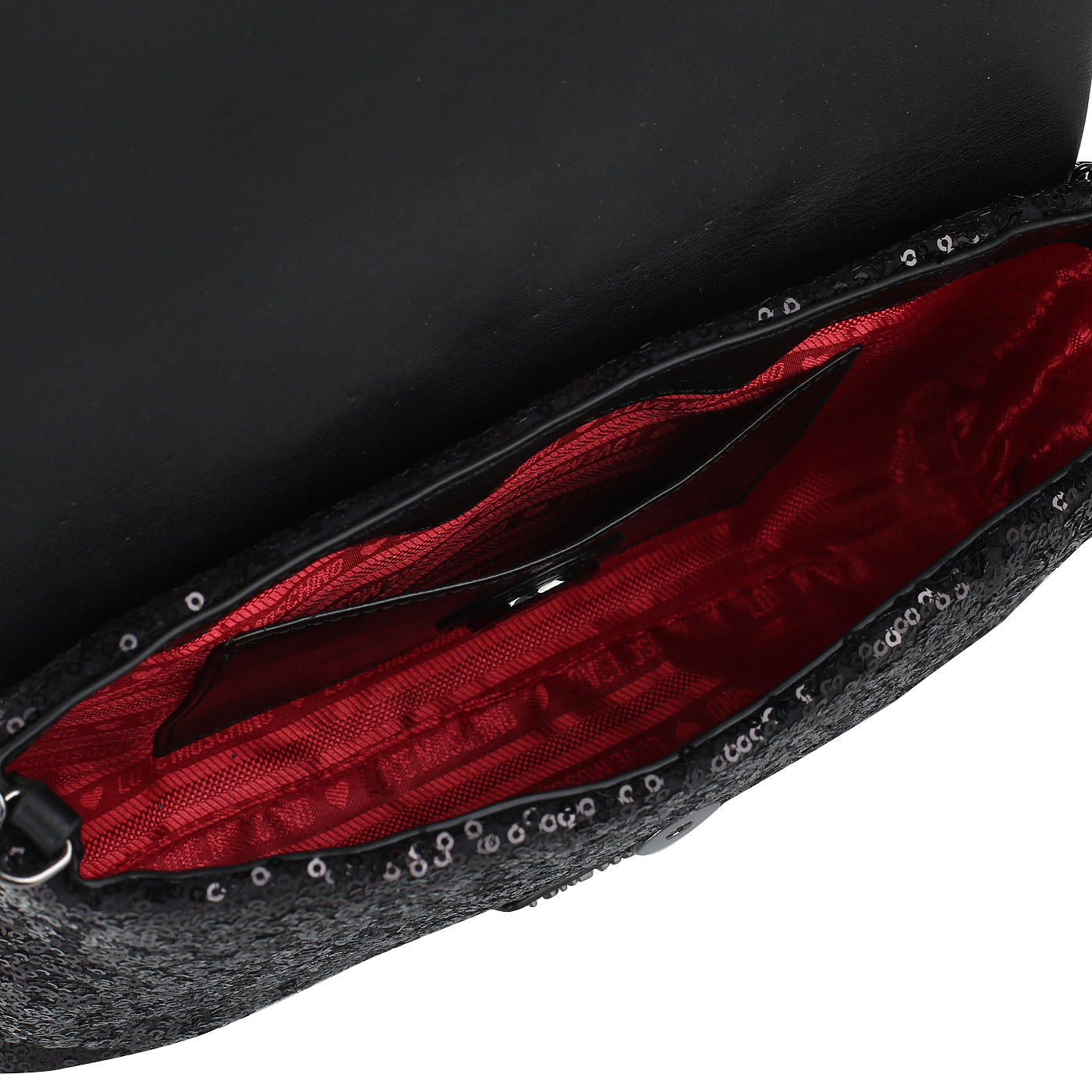 Черная сумка на цепочке Love Moschino Love Sequins