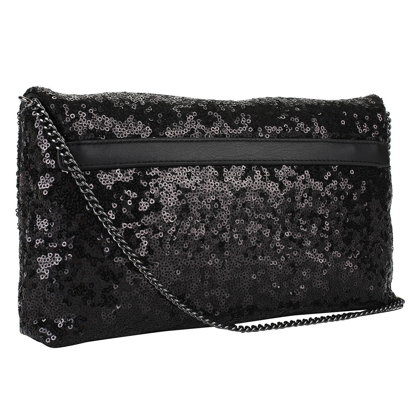 Черная сумка на цепочке Love Moschino Love Sequins