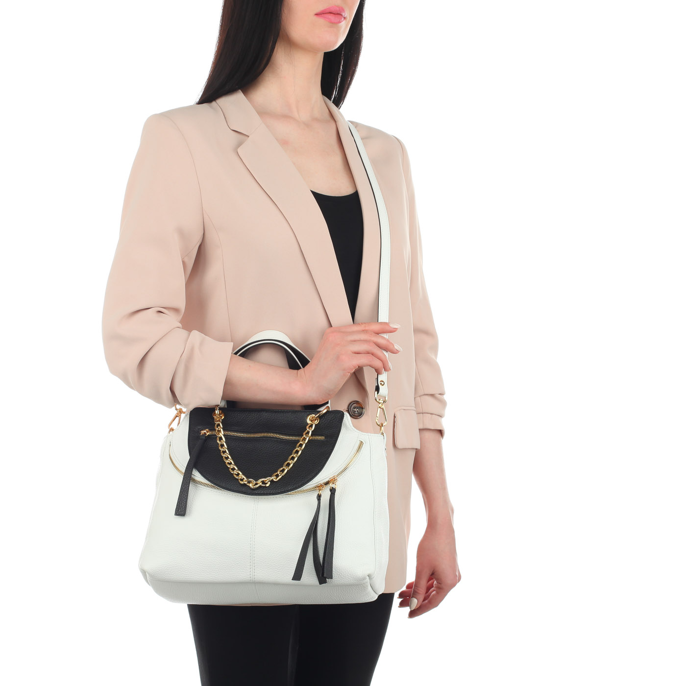 Кожаная сумка с плечевым ремешком Bruno Rossi 