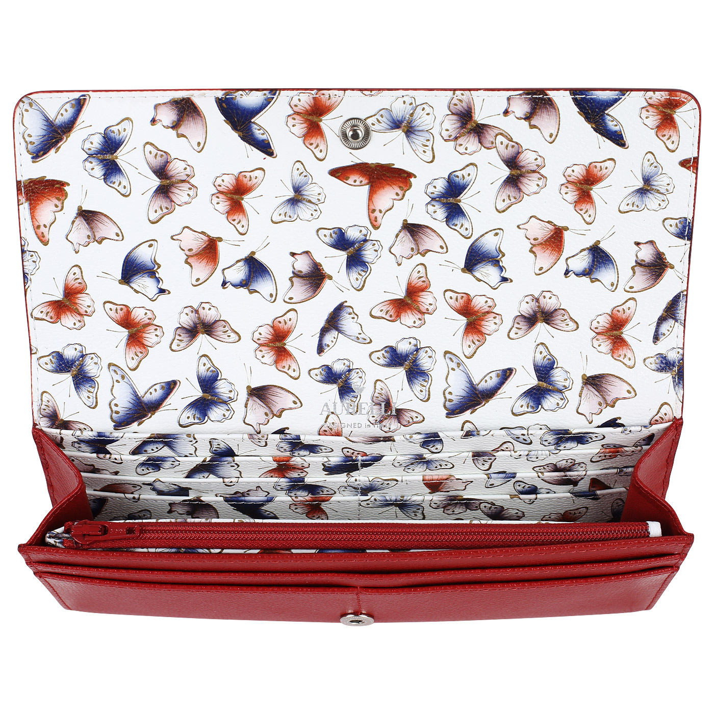 Красное кожаное портмоне Aurelli Alma fantasia