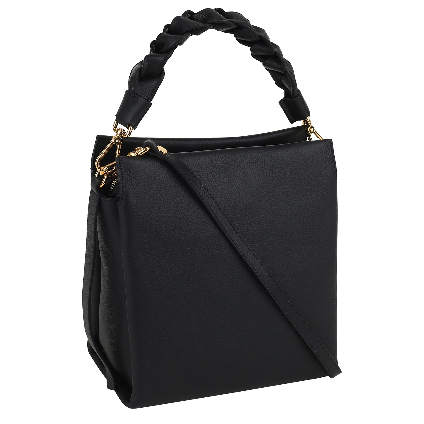 Кожаная сумка с плетеной ручкой Coccinelle Boheme Grana Double