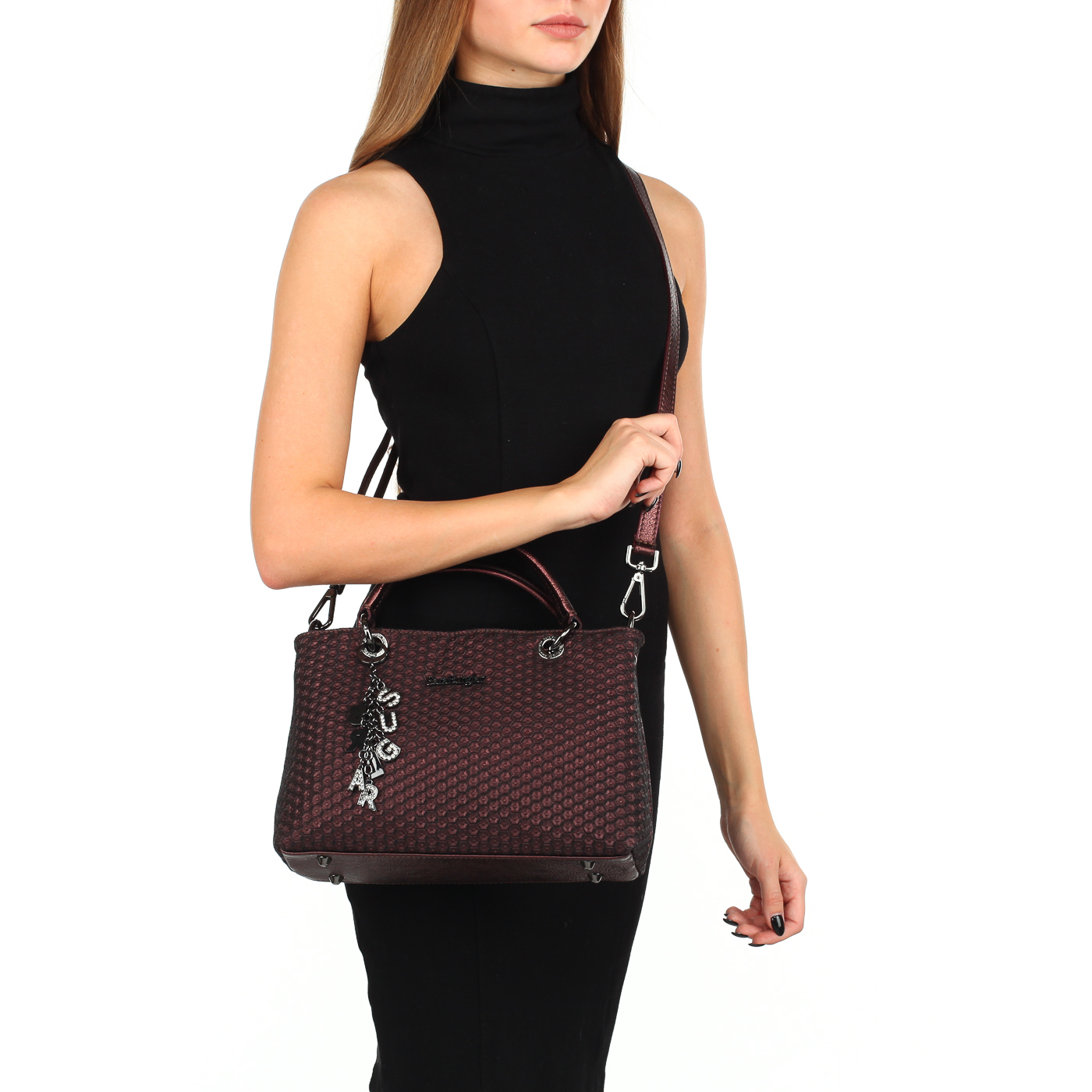 Кожаная сумка с тиснением Sara Burglar Cherie Cometa