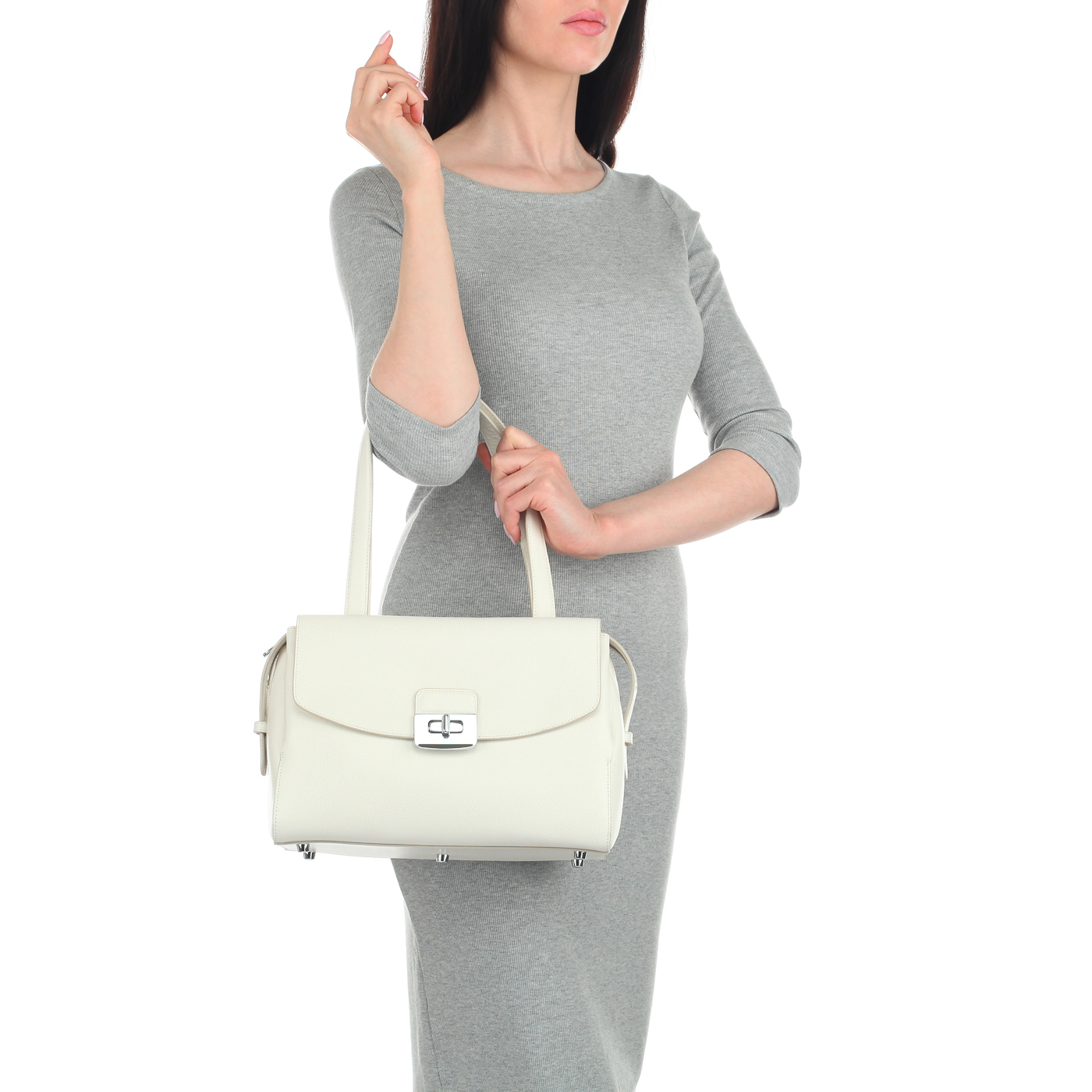 Женская сумка из белой кожи Aurelli Alma