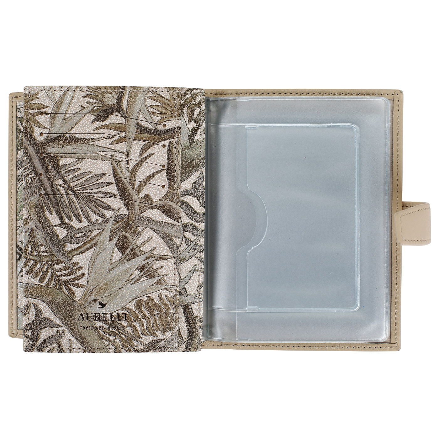 Бежевая обложка для паспорта и автодокументов Aurelli Luna tropico