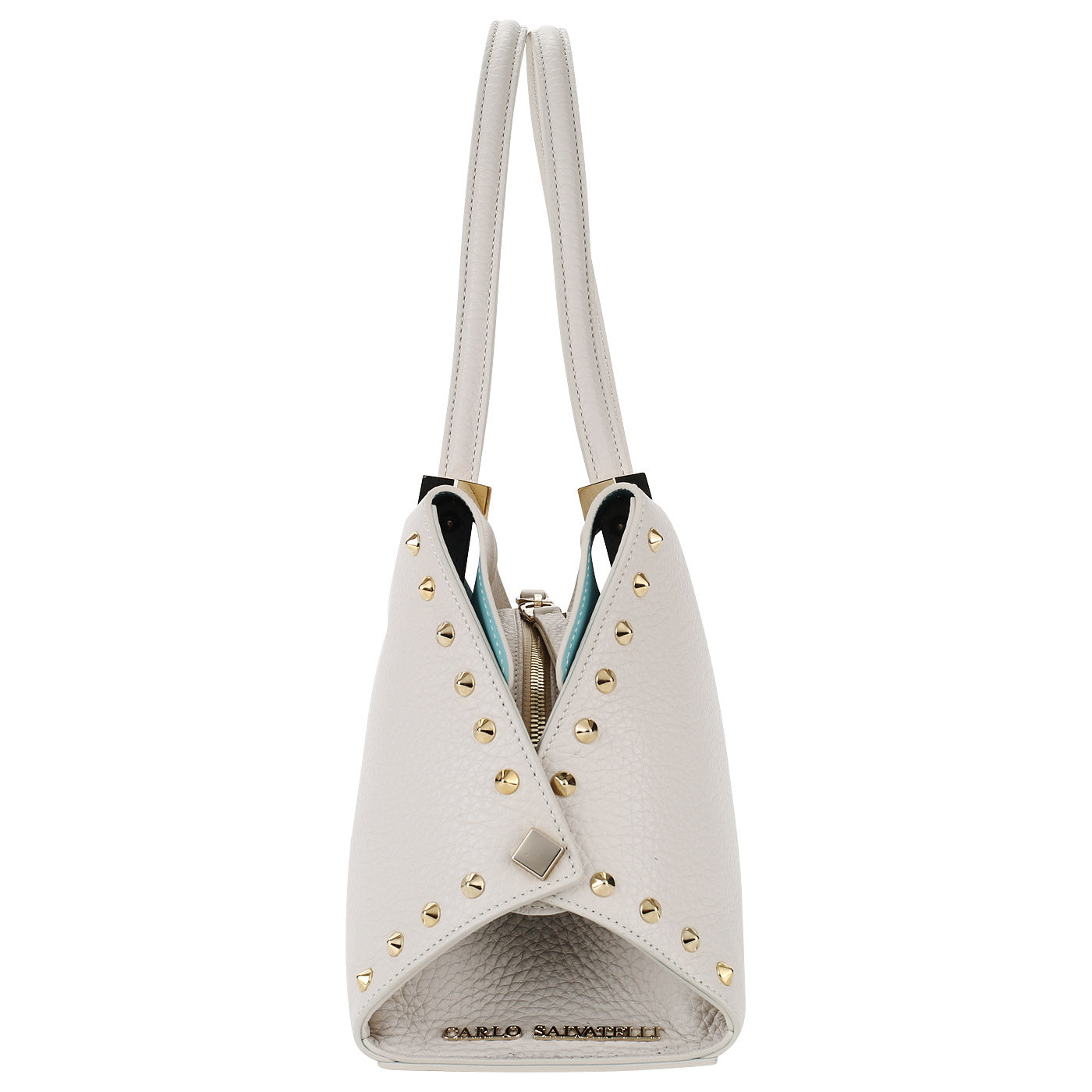 Сумка из кремовой кожи Carlo Salvatelli Barone