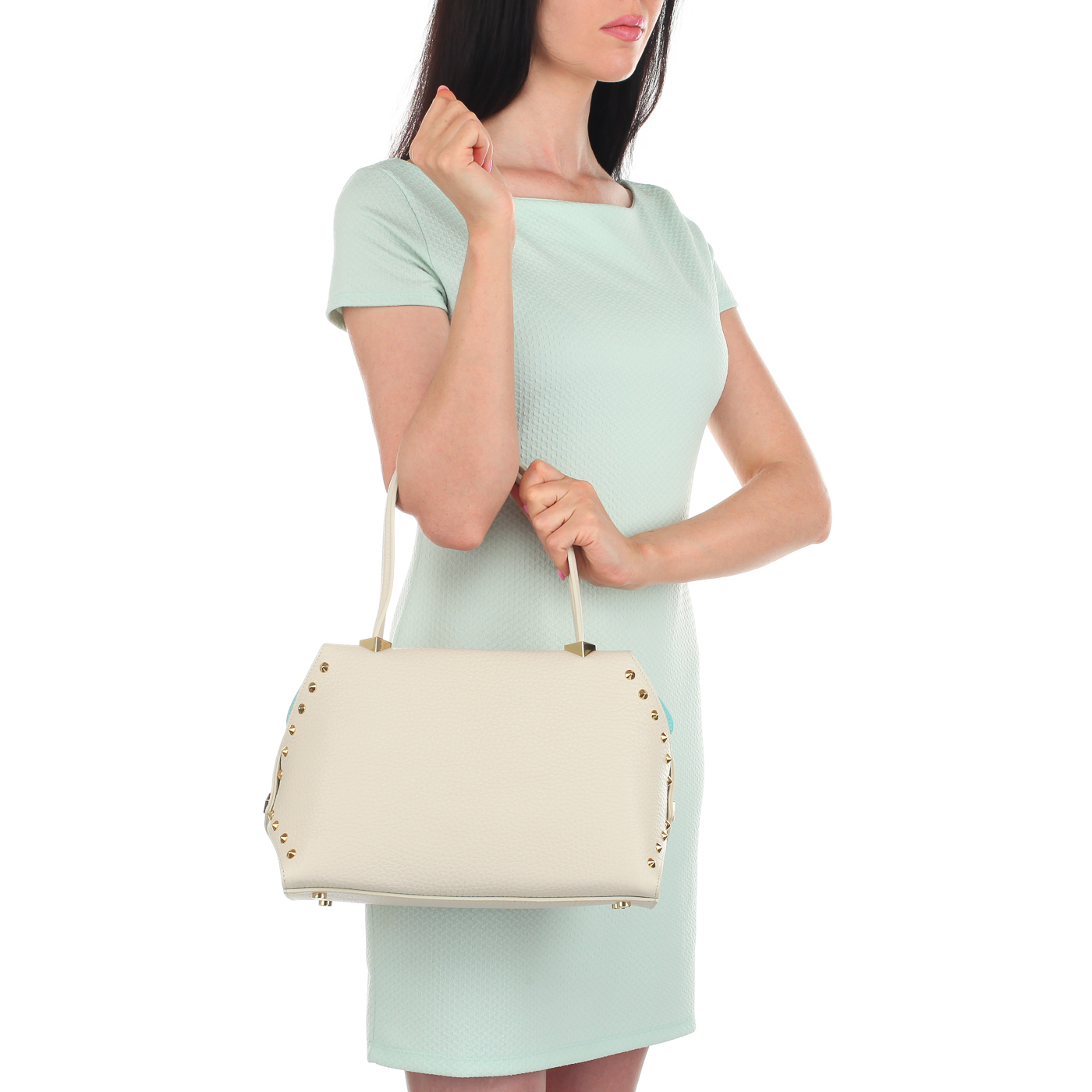 Сумка из кремовой кожи Carlo Salvatelli Barone