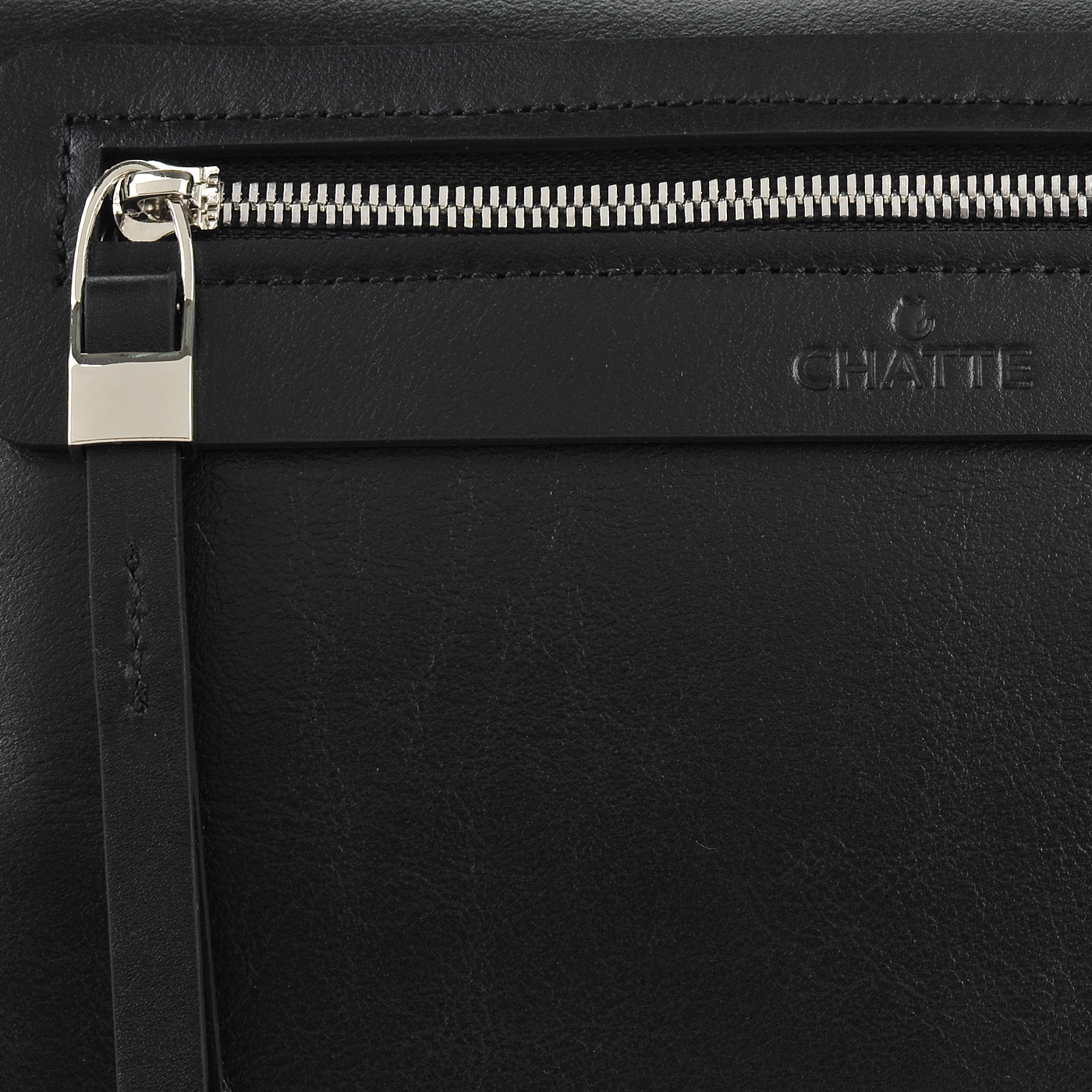 Черная кожаная сумка с откидным клапаном Chatte 