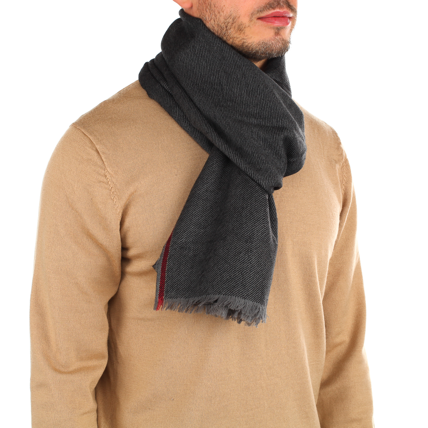 Серый шерстяной шарф Dr. Koffer 