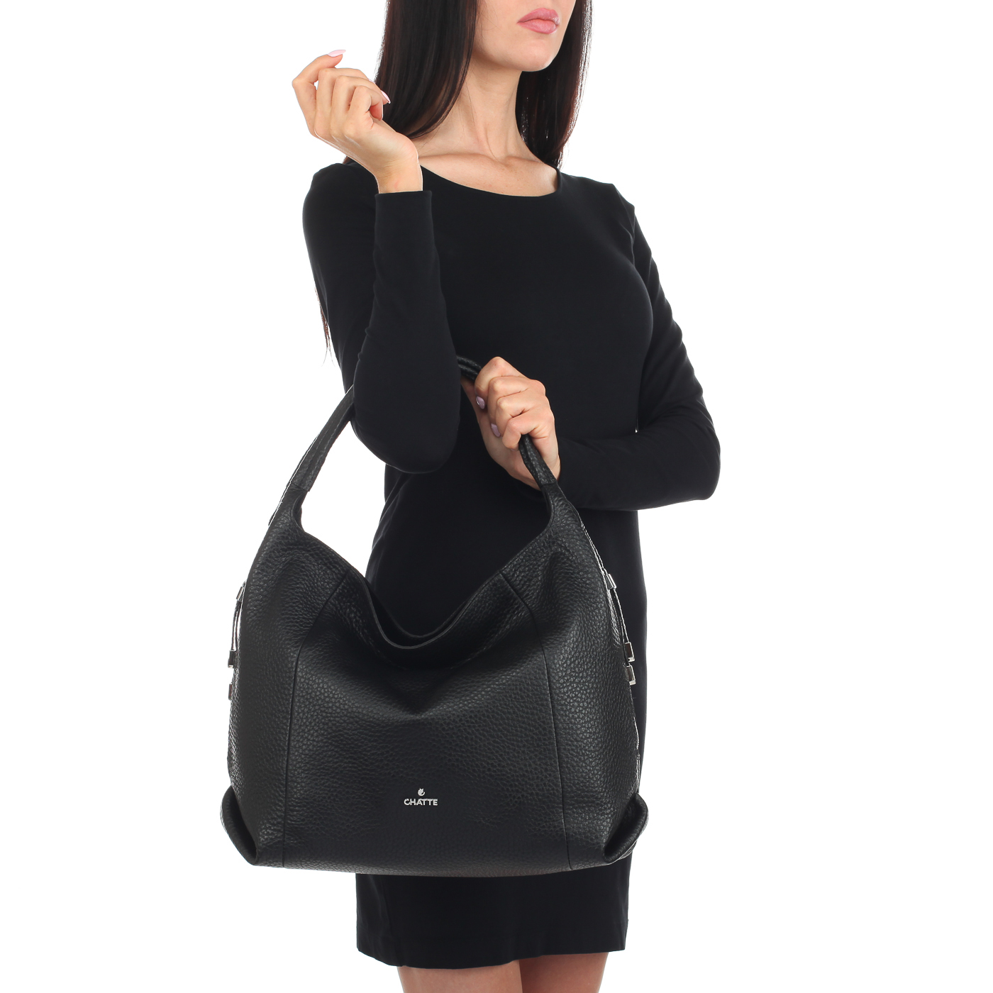 Черная кожаная сумка Chatte 