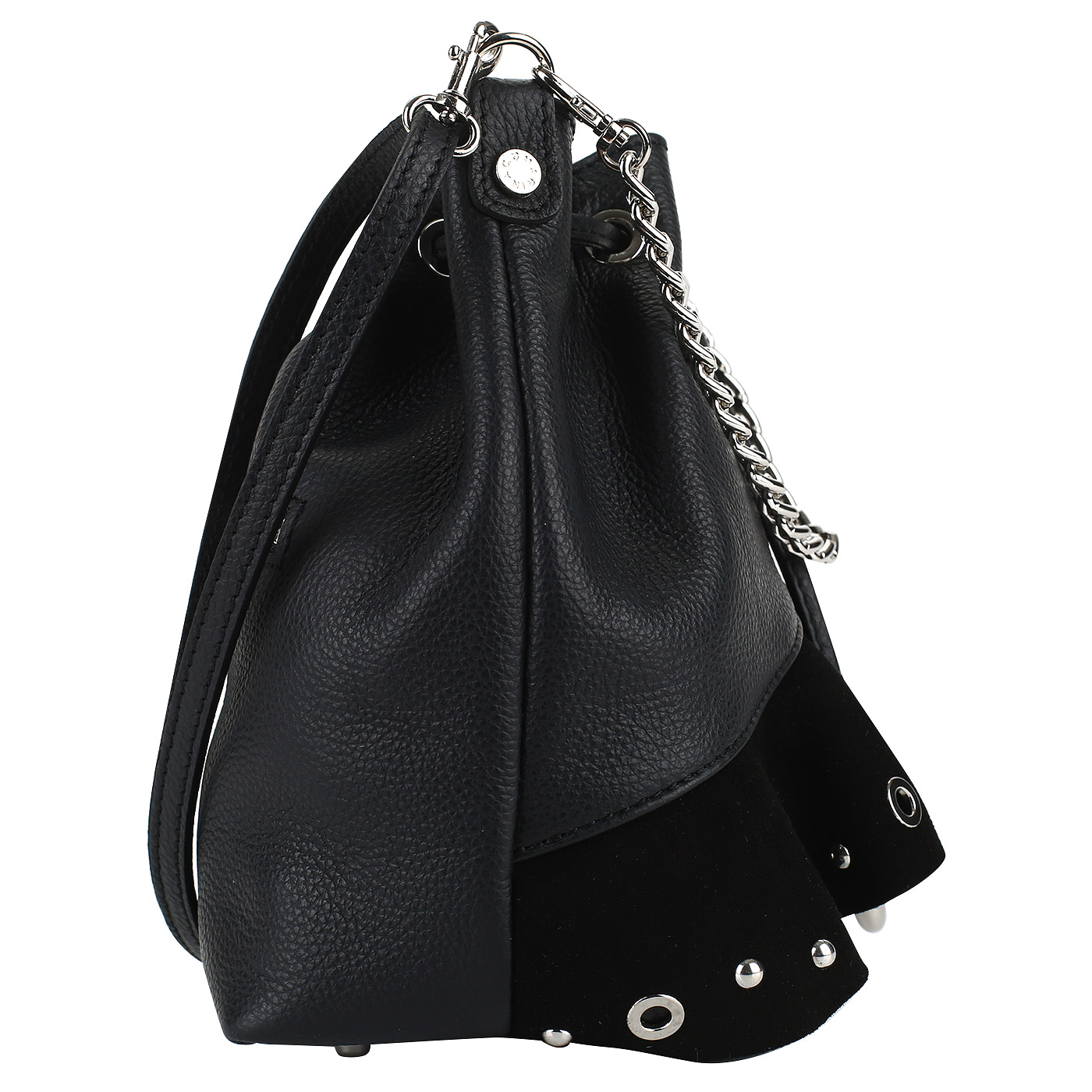 Черная кожаная сумочка Marina Creazioni 