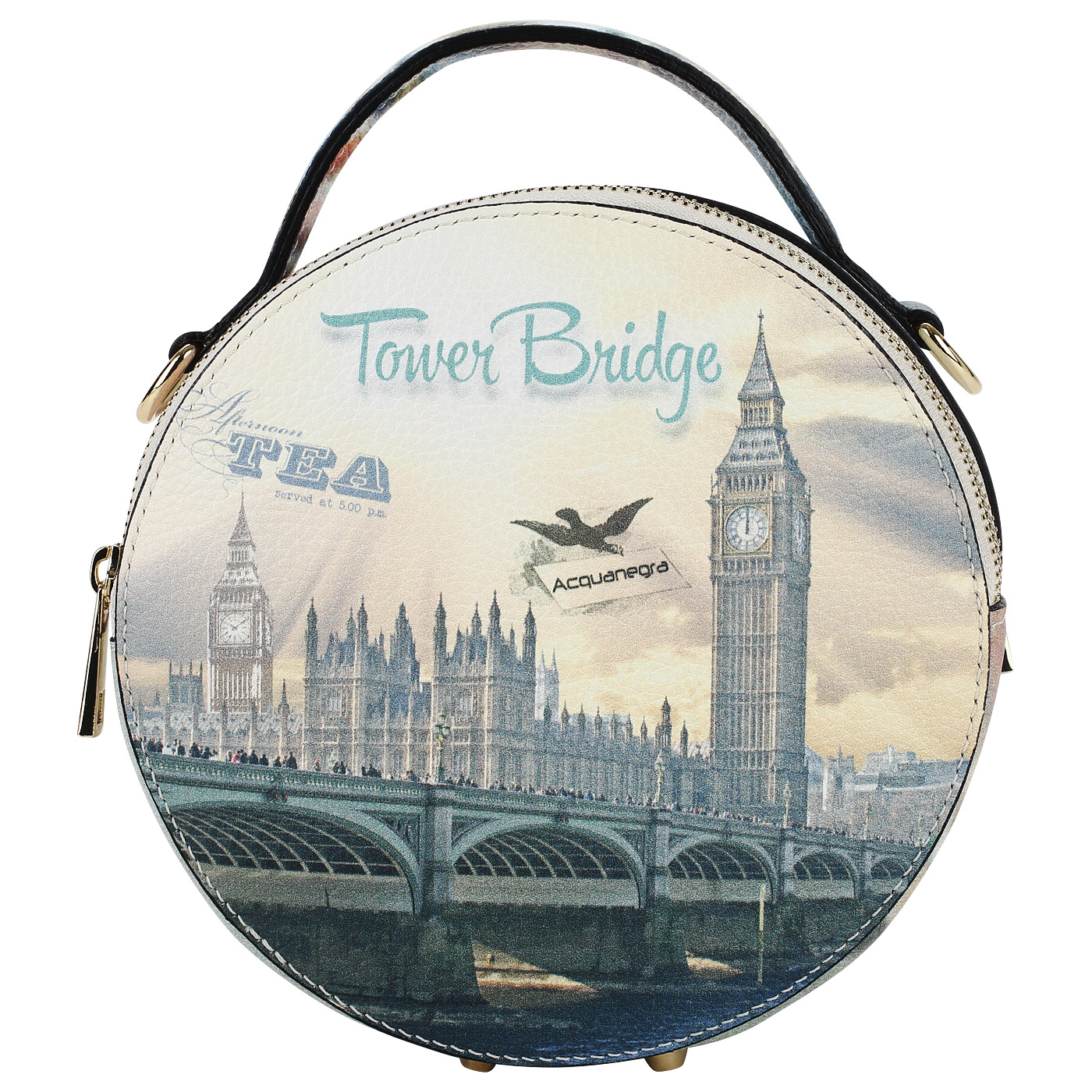 Acquanegra Круглая сумочка с двумя молниями