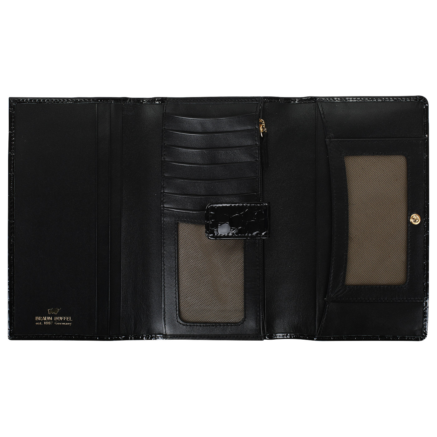 Портмоне с крокодиловой отделкой Braun Buffel Glanzcroko