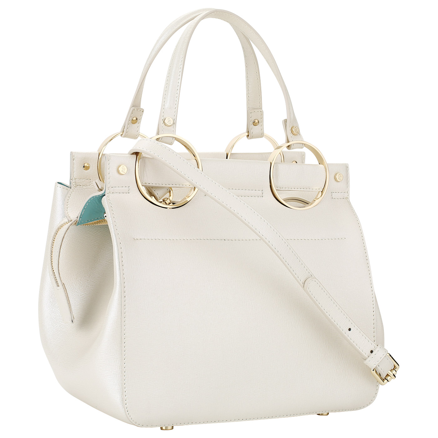 Сумка из сафьяна на двойной молнии Carlo Salvatelli Saffiano